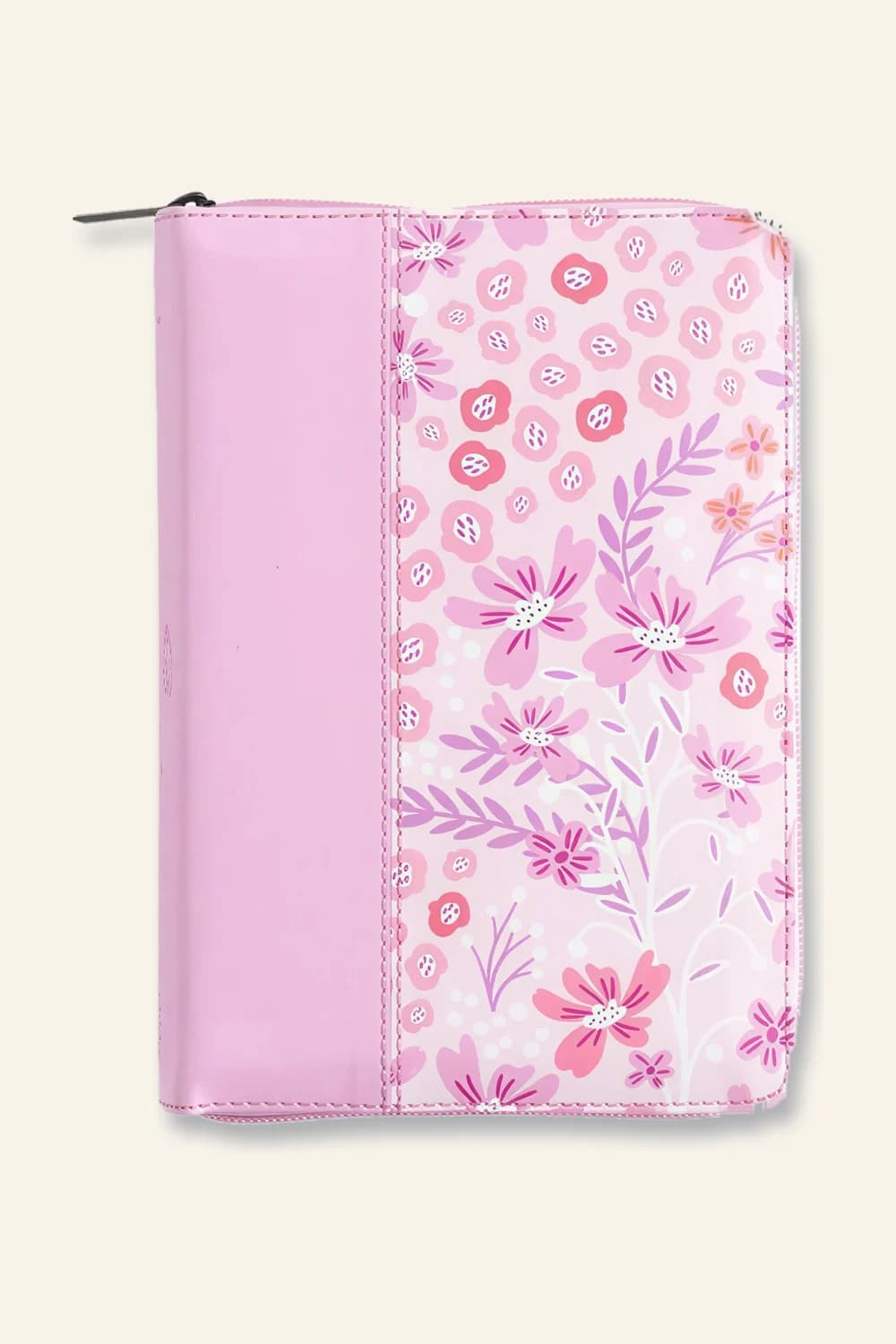 Biblia RVR1960 con índice y cierre, rosa floral
